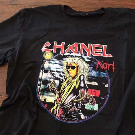 chanel karl lagerfeld iron maiden shirt